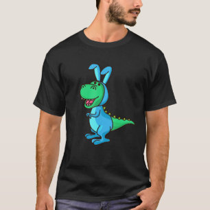 Adorable T Rex In Easter Bunny Costume For Easter  T-Shirt