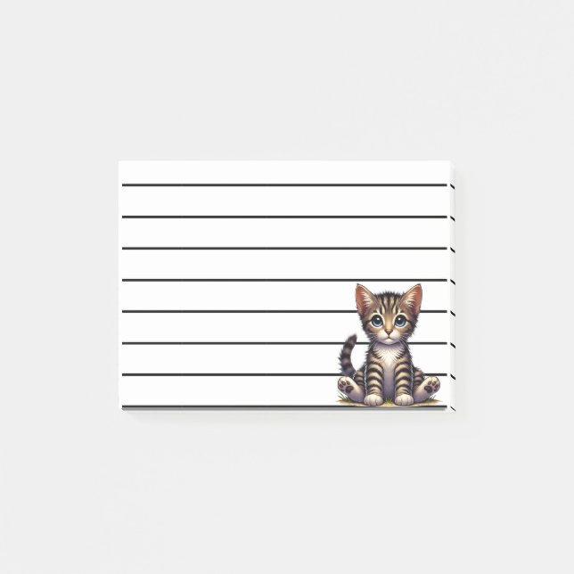 Adorable Tabby Kitten With Blue Eyes Post-it Notes (Front)