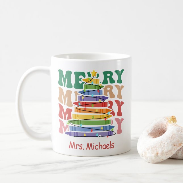 Adorable Teachers Gift Christmas  Coffee Mug (With Donut)