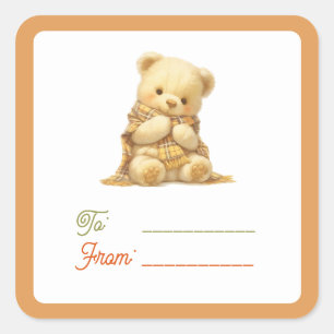 Adorable Teddy Bear (A) Gift Label