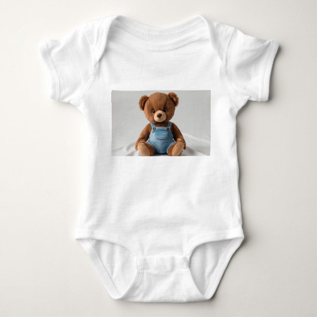 Adorable Teddy Bear — Baby Gift Baby Bodysuit (Front)