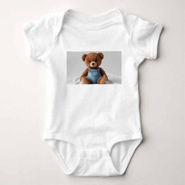  Adorable Teddy Bear — Baby Gift Bodysuit (Front)