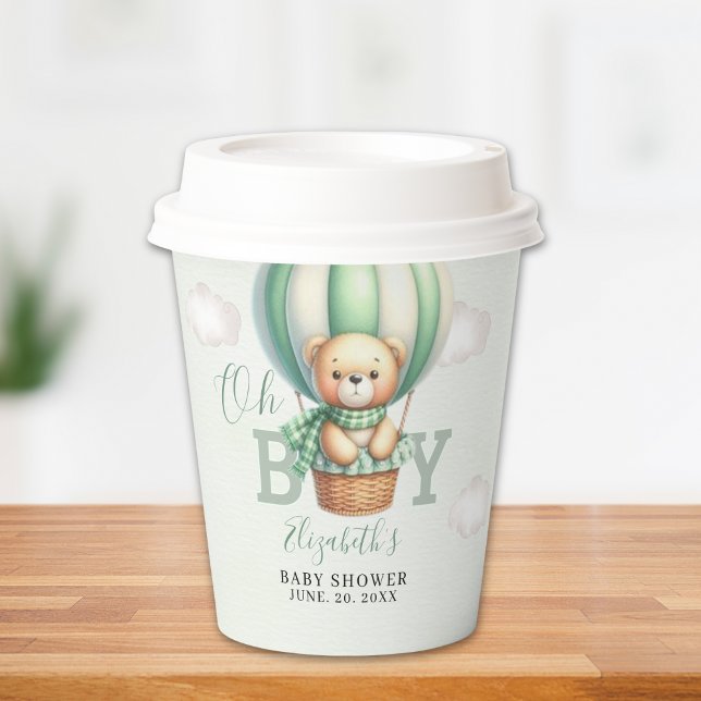 Adorable Teddy Bear Baby Shower Boy Party Paper Cups (Creator Uploaded)