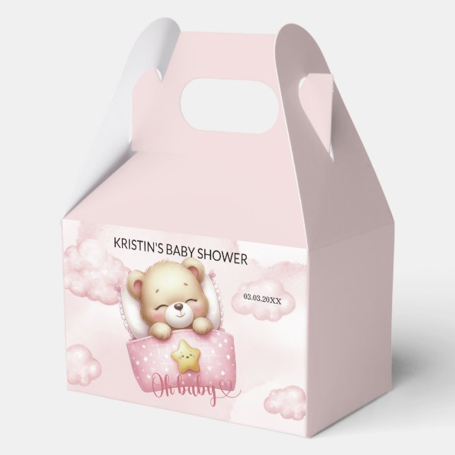 Adorable Teddy Bear Baby Shower Favour Box (Front)