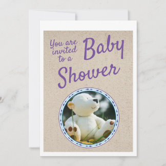 Adorable Teddy Bear Baby Shower Invitation Card