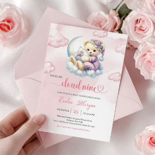 Adorable Teddy Bear Baby Shower Invite Cloud Nine
