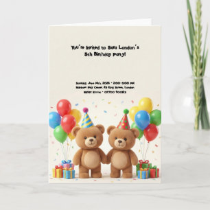 Adorable Teddy Bear Birthday Card