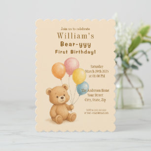 Adorable Teddy Bear Birthday Invitation