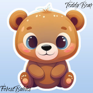 Adorable Teddy Bear Cub Animal Cartoon Graphic