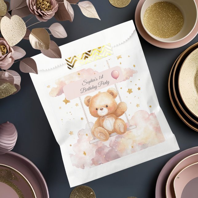 Adorable Teddy Bear – Custom Birthday Favour Bag (Creator Uploaded)