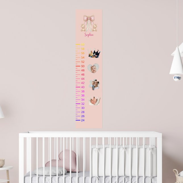 Adorable Teddy Bear Growth Chart with 4 Photos (Nursery 2)