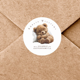 Adorable Teddy Bear Return Address Label