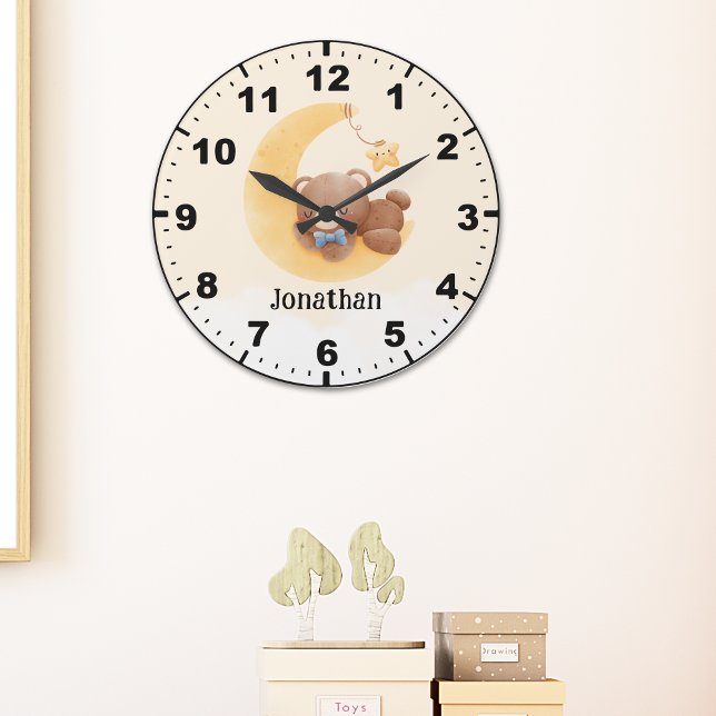 Adorable Teddy Bear Room Boy Large Clock (Creator Uploaded)