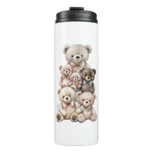 Adorable Teddy Bear Stack Thermal Tumbler