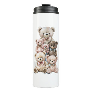 Adorable Teddy Bear Stack Thermal Tumbler