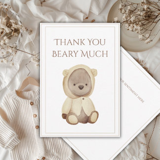 Adorable Thank You Beary Much Baby Shower Card