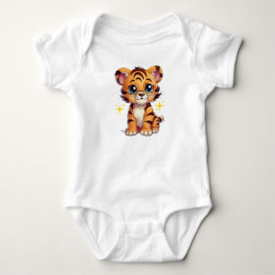 Adorable Tiger Cub Baby Bodysuit .