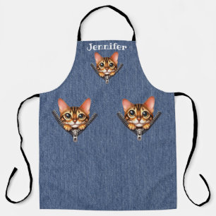 Adorable Tiger Tabby Cat All-Over Print Apron