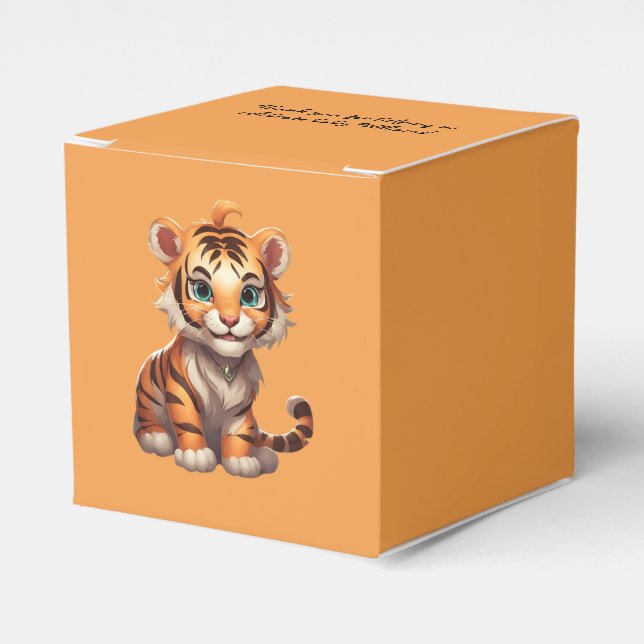 Adorable Tiger Wall Decal Favour Box (Front Side)