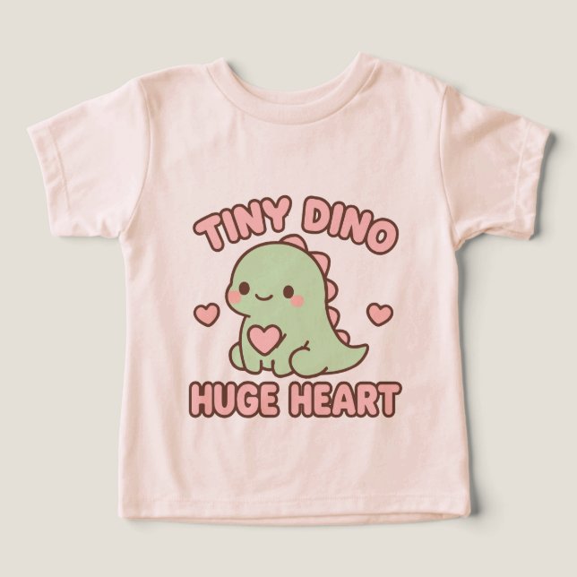 Adorable Tiny Dino with a Big Heart Illustration (Design Front)