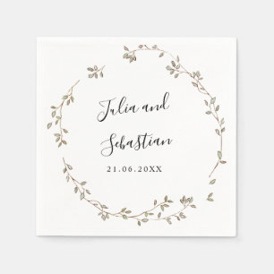 Adorable Tiny Green Leaves wedding monogram Napkin