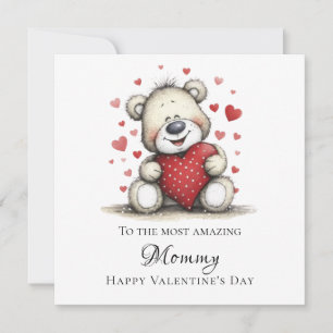 Adorable To the Most Amazing Mommy Teddy Bear Holiday Card