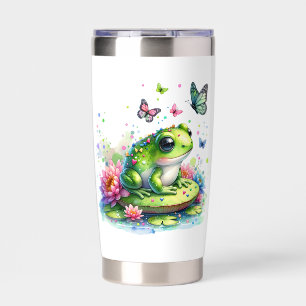 Adorable Toad and Butterflies Personalised Insulated Tumbler