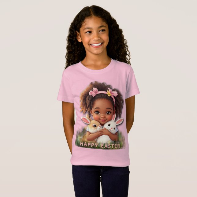 Adorable Toddler With Easter Bunnies T-Shirt (Front Full)