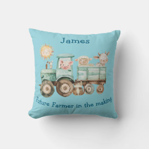 Adorable tractor with farm animal's  cushion