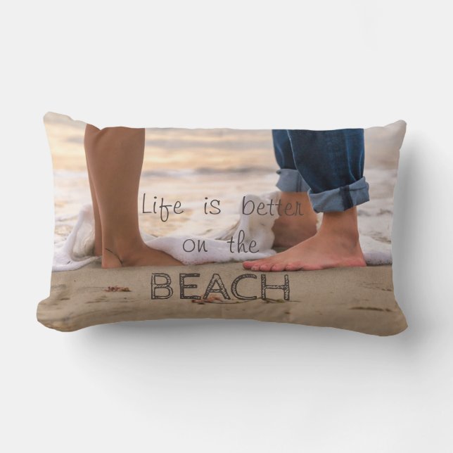 Adorable Tropical Beach,Foots Lumbar Cushion (Front)