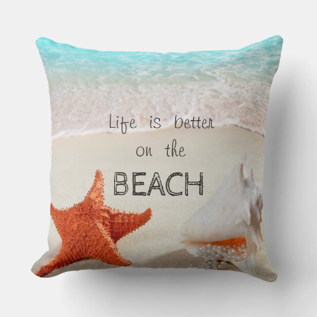 Adorable Tropical Beach,Seashells Cushion (Front)