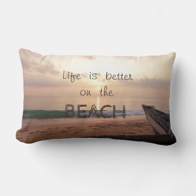 Adorable Tropical Beach,Sunset Lumbar Cushion (Front)