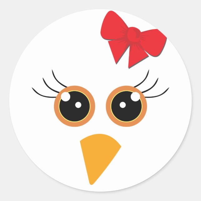 🦃 Adorable turkey face Classic Round Sticker (Front)