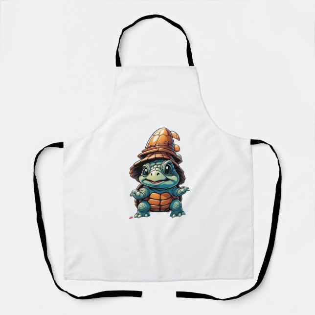 Adorable Turtle in Halloween Mood Essential T-Shir Apron (Front)