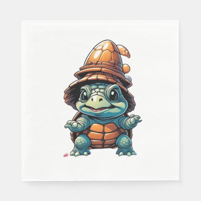 Adorable Turtle in Halloween Mood Essential T-Shir Napkin (Front)