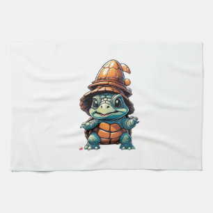 Adorable Turtle in Halloween Mood Essential T-Shir Tea Towel