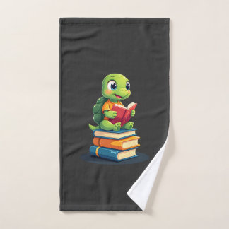 Adorable Turtle Reading Books (1) Hand Towel