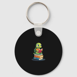 Adorable Turtle Reading Books (1) Key Ring