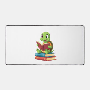 Adorable Turtle Reading Books (2) Desk Mat