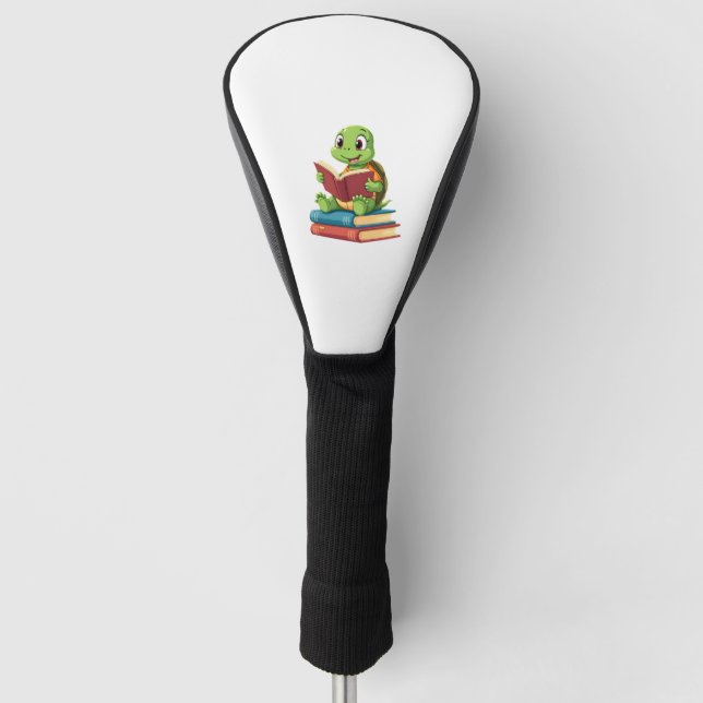 Adorable Turtle Reading Books (2) Golf Head Cover (Front)