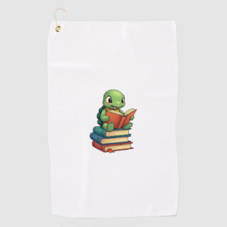 Adorable Turtle Reading Books (3) Golf Towel