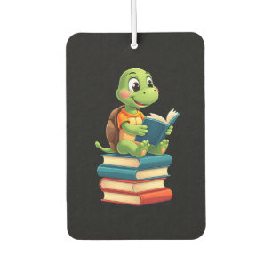 Adorable Turtle Reading Books (4) Car Air Freshener