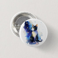 Adorable Tuxedo Cat Watercolor Illustration