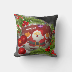 Adorable Two-Sided Print “Santa” Christmas Pillow