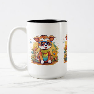 Adorable Two tone Mug with Cute Animal