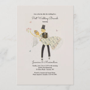 Adorable Twosome Post Wedding Brunch Invitation