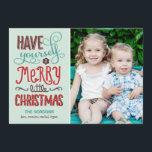 Adorable Type Christmas Photo Card<br><div class="desc">Celebrate the season with this modern and stylish holiday card from Berry Berry Sweet. Visit WWW.BERRYBERRYSWEET.COM for more of our stylish holiday collections. Customisable background colour.</div>