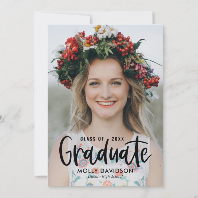 Adorable Type Editable Colour Graduation Invitatio Invitation (Front)