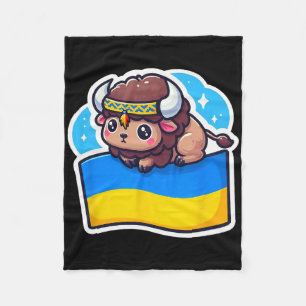 Adorable Ukrainian Bynner Fan Ukraine Flag Cute Bi Fleece Blanket