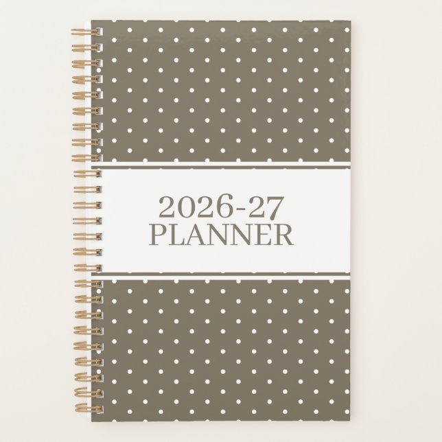 Adorable Undated Polka Dot Pattern Planner (Front)